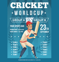 Bowler bowling in cricket championship sports Vector Image