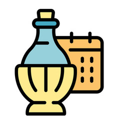 Taste Wine Bottle Icon Flat