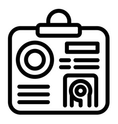 Fingerprinting Id Card Icon Outline