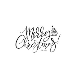 Merry Christmas Brush Lettering Hand Drawn