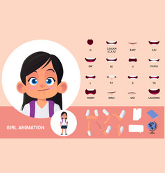 School Girl Character Lip Sync Mouth Animation