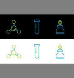 Set Line Alcohol Or Spirit Burner Molecule And