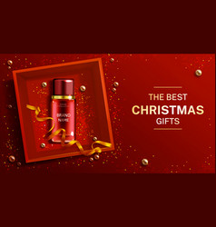 Cosmetics Bottle Christmas Banner Beauty Product