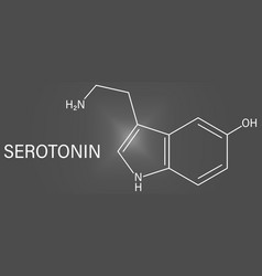 Serotonin Molecule Skeletal Formula