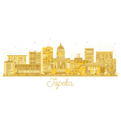 Topeka Kansas City Skyline Golden Silhouette