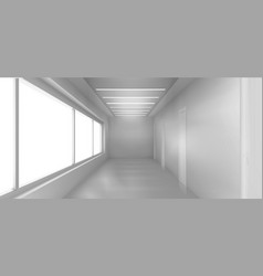 White Empty Corridor 3d Hospital Clinic Office