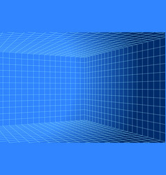 Blue And White 3d Digital Two Points Perspective