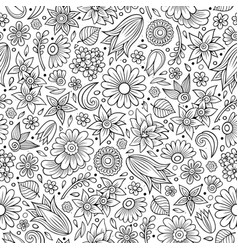 Cartoon cute hand drawn spring seamless pattern Vector Image