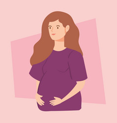 Cute Woman Pregnant Avatar Character