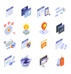 Isometric Seo Icon Set