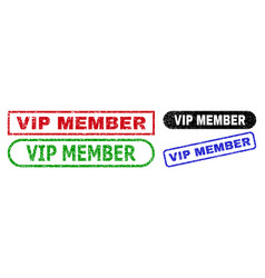 Vip Member Rectangle Stamp Seals With Grunged