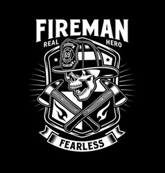 Fireman Skull With Crossed Axes