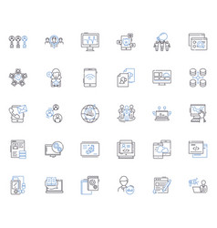 Online Engagement Line Icons Collection