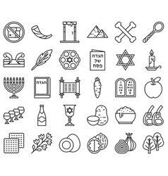 Passover Related Line Icon Set