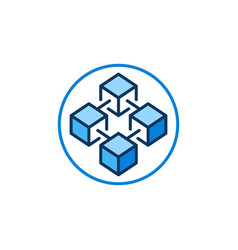 Blockchain In Circle Blue Icon - 4