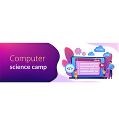 Computer Programming Camp Concept Banner Header