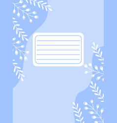 Workbook Cover Template Place For Notes Blue