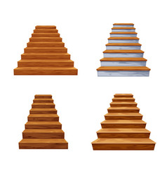 Cartoon Isolated Wooden Stone Stairs Staircase