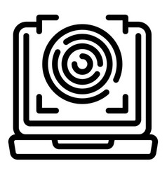 Fingerprinting Laptop Icon Outline Id