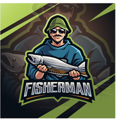 Fisherman Esport Mascot Logo Design