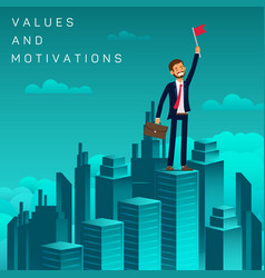 Flat Banner Values And Motivations Job Seeker