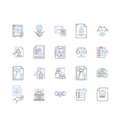 It Department Line Icons Collection Technology