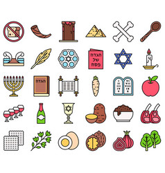 Passover Related Filled Icon Set