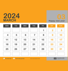 March 2024 Year Calendar Template