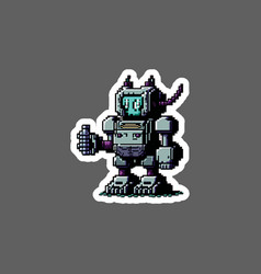 Cyberpunk Robot 16 Bit Pixel Sticker