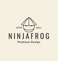 Frog With Hat Ninja Logo Design Graphic Symbol