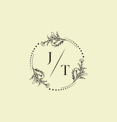 Jt Luxury Wedding Invitational Floral Initial