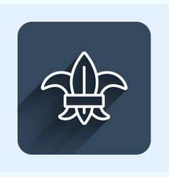 White Line Fleur De Lys Or Lily Flower Icon