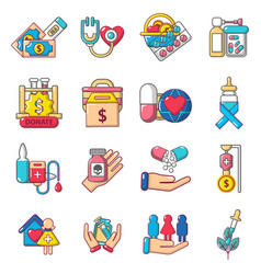 Therapeutic Icons Set Cartoon Style