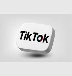 Tiktok Application 3d Icon On Grey Background