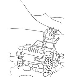 Coloring Pages - Cute Animals With Car