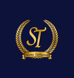 Initial Letter S And T St Monogram Logo Design