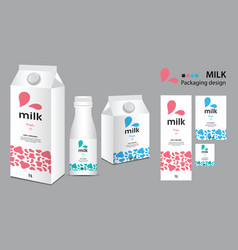 Milk Package Design Label Boxes