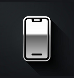 Silver Smartphone Mobile Phone Icon Isolated On