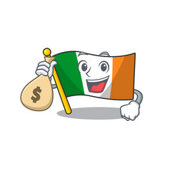 With Money Bag Flag Ireland Isolated