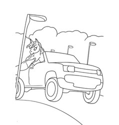 Coloring Pages - Cute Animals With Car