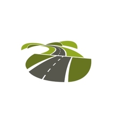 Hilly Road Abstract Icon On White