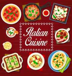 Italian Food Menu Cover Pasta And Lasagna Dishes