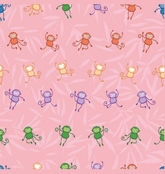 Monkey Leaves Seamless Pattern