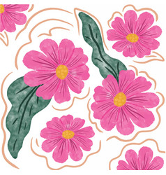 Pink Petal Flower Doodle Design