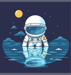 Astronaut In Spacesuit On The Background Of The