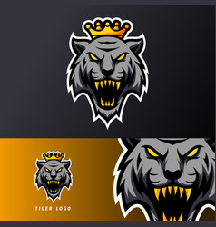 Black Angry Tiger King Mascot Sport Esport Logo