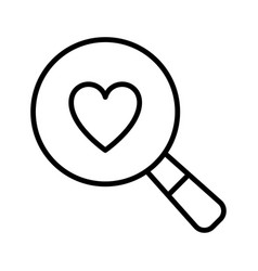 Heart Search Icon Under Magnifying Glass