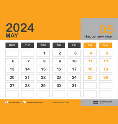 May 2024 Year Calendar Template Week Start