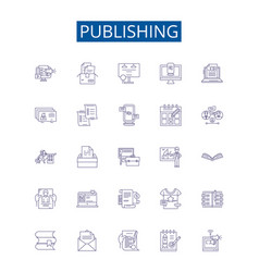 Publishing Line Icons Signs Set Design Collection