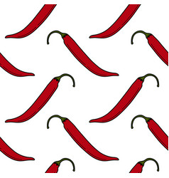 Seamless Pattern Of Whole Red Hot Chili Peppers